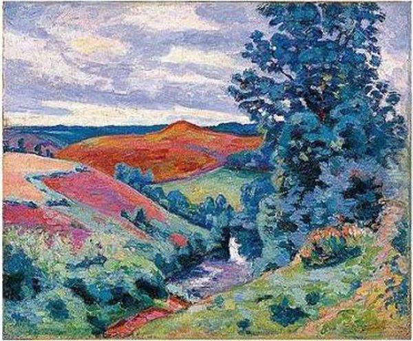 La Vallee De La Creuse Et Le Puy Barriou Oil Painting by Armand Guillaumin