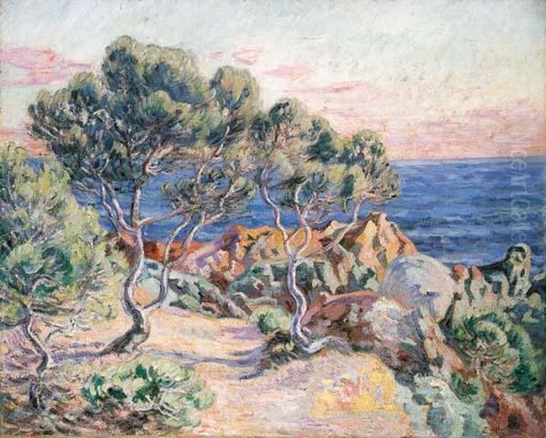 Les Rochers A Agay Oil Painting by Armand Guillaumin