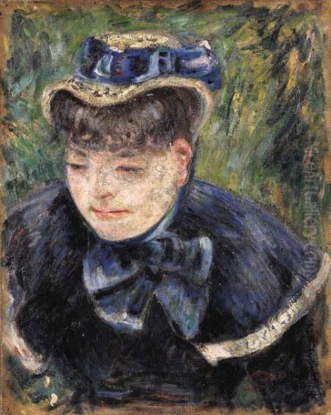 Jeune Femme A La Cape Et A L'echarpe Bleue Oil Painting by Armand Guillaumin