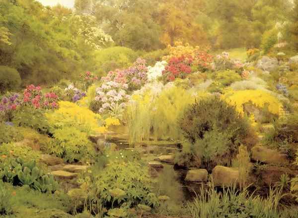 A Watergarden Oil Painting by George Marks