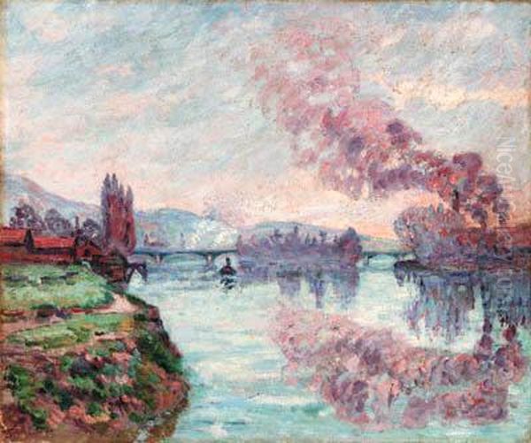 Bord De La Seine Aux Environs De Rouen Oil Painting by Armand Guillaumin