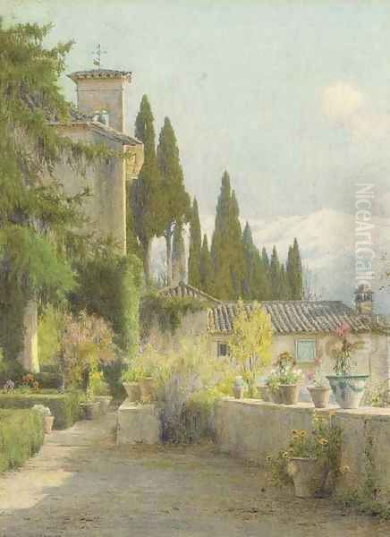 In the garden, Granada Oil Painting by George Marks