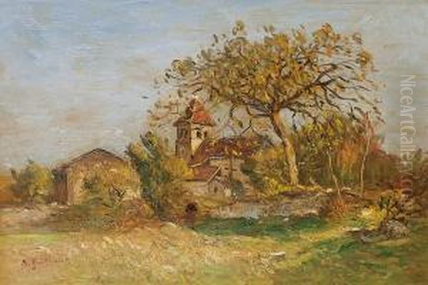 Le Clocher Du Village Oil Painting by Jean Baptiste Antoine Guillemet