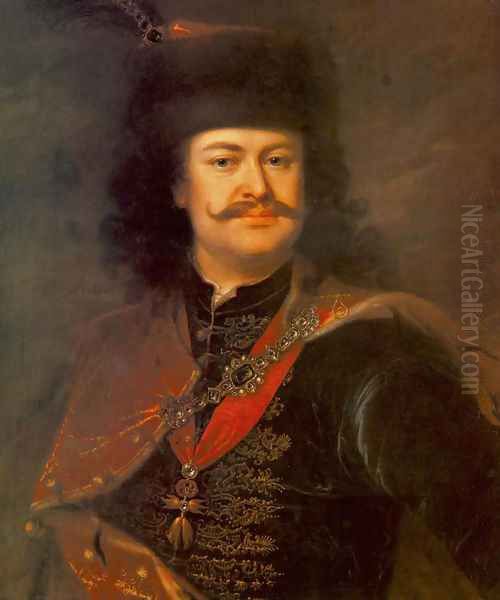 Portrait of Prince Ferenc Rákóczi II 1724 Oil Painting by Adam Manyoki