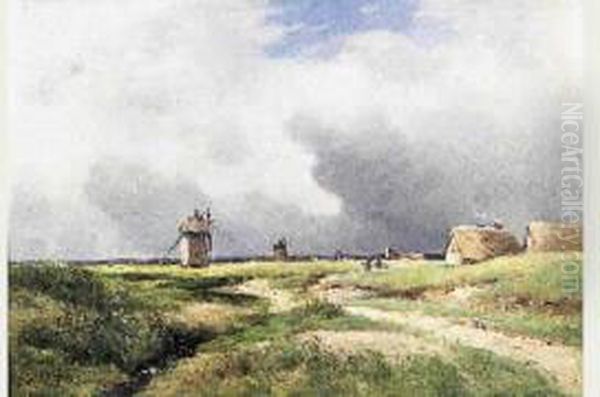 La Plaine De Cayeux (somme) Oil Painting by Jean Baptiste Antoine Guillemet