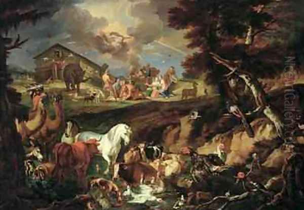 Noah offers up a Sacrifice as a Sign of his Gratitude 1687-90 Oil Painting by Pieter the Younger Mulier