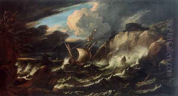 Storm at Sea Oil Painting by Pieter the Younger Mulier