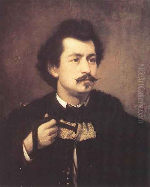 Self-portrait 1863 Oil Painting by Viktor Madarasz