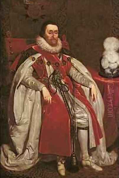 King James I of England and VI of Scotland 1621 Oil Painting by Daniel Mytens