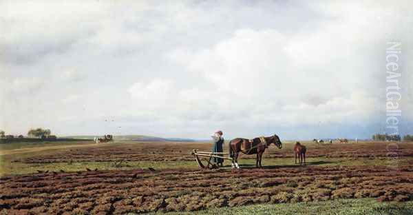 A Highway in Autumn, 1863 Oil Painting by Clodt von Jurgensburg Mikhail Konstantinovitch