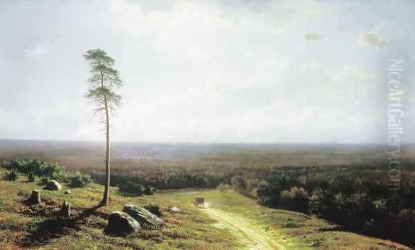 Forest view in midday, 1878 Oil Painting by Clodt von Jurgensburg Mikhail Konstantinovitch