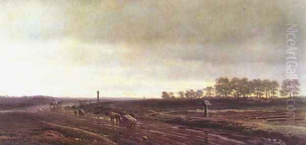 In the fields, 1872 Oil Painting by Clodt von Jurgensburg Mikhail Konstantinovitch