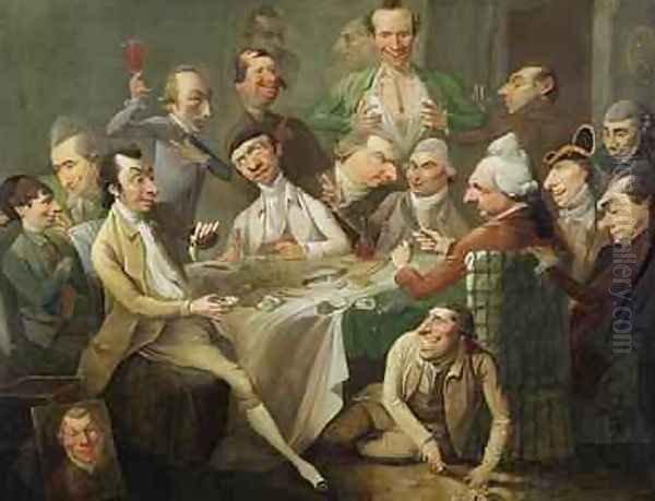 A Caricature Group 1776 Oil Painting by John Hamilton Mortimer