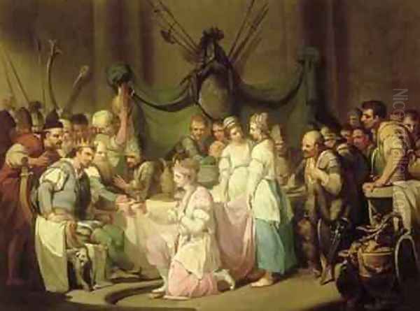 The Meeting of Vortigern and Rowena Oil Painting by John Hamilton Mortimer