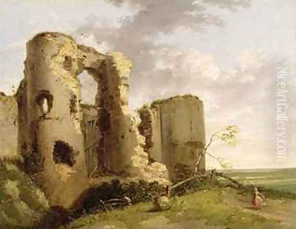 View of the West Gate of Pevensey Castle Sussex 1774 Oil Painting by John Hamilton Mortimer