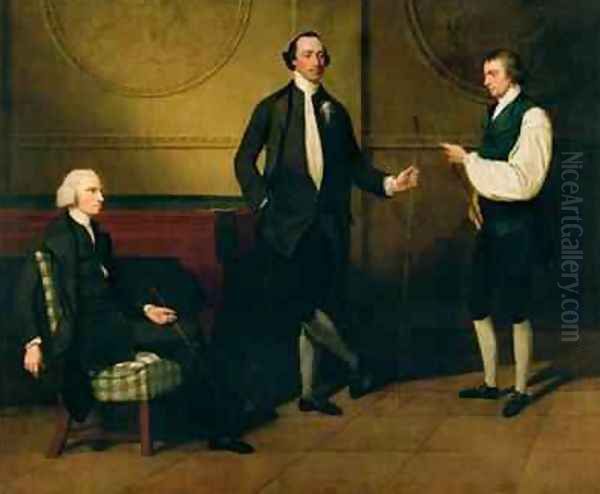 The Reverend Charles Everard and Two Others Playing Billiards Oil Painting by John Hamilton Mortimer