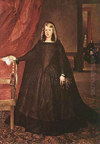 The Empress Dona Margarita de Austria in Mourning Dress 1666 Oil Painting by Juan Bautista Martinez del Mazo