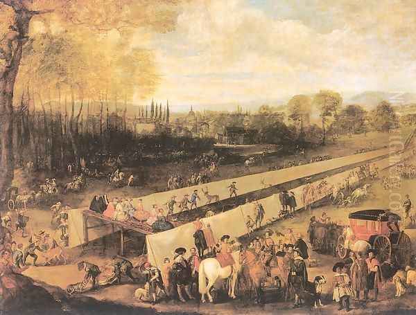 The Hunting Party at Aranjuez Oil Painting by Juan Bautista Martinez del Mazo