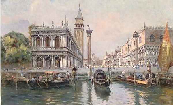 Piazzetta of San Marco, Venice Oil Painting by Antonio Reyna Manescau