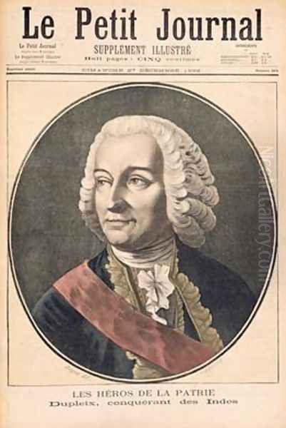 Portrait of Joseph Francis Dupleix 1697-1763 illustration from Le Peit Journal 27th December 1896 Oil Painting by Fortune Louis Meaulle