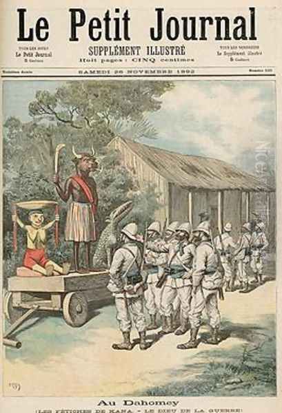 Kana Fetishes in Dahomey from Le Petit Journal 26th November 1892 Oil Painting by Fortune Louis Meaulle