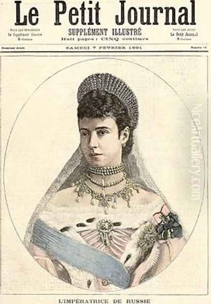 Empress of Russia from Le Petit Journal 7th February 1891 Oil Painting by Fortune Louis Meaulle