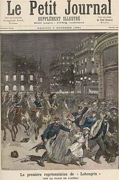 The First Performance of Lohengrin from Le Petit Journal 3rd October 1891 Oil Painting by Fortune Louis Meaulle