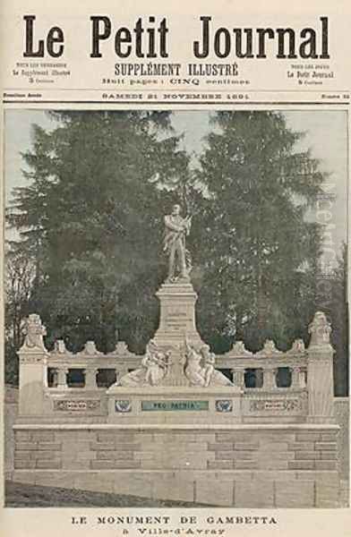 Monument to Gambetta at Ville dAvray from Le Petit Journal 21st November 1891 Oil Painting by Fortune Louis Meaulle