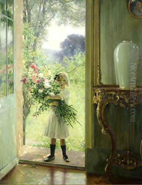 From the Garden Oil Painting by Jules Alexis Muenier