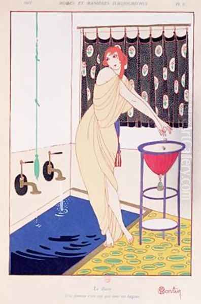 The Bath illustration from Modes et Manieres dAujourdhui 1913 Oil Painting by Charles Martin