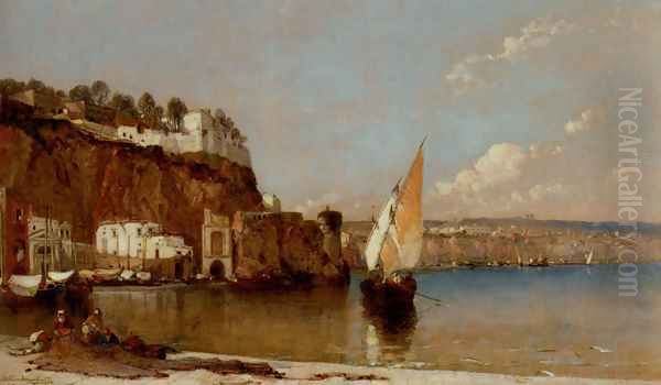 Sorrento, Bay of Naples Oil Painting by Arthur Joseph Meadows