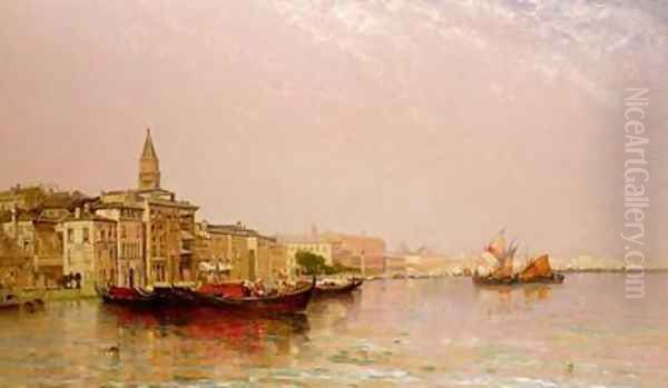 The Bacino from the Grand Canal Oil Painting by Arthur Joseph Meadows