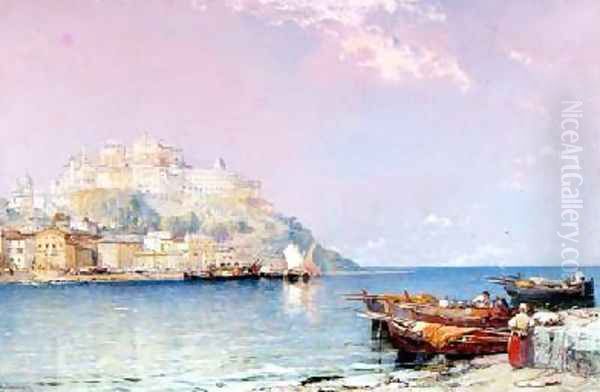 Port Maurizio on the Riviera Oil Painting by Arthur Joseph Meadows