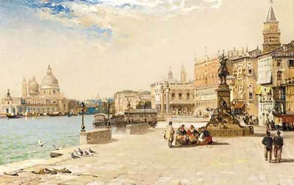 The Victor Emmanuelle statue, Venice Oil Painting by Arthur Joseph Meadows