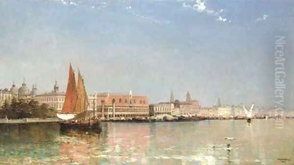 The Ducal Palace, Venice Oil Painting by Arthur Joseph Meadows