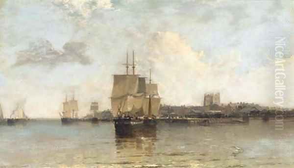 King's Lynn, Norfolk Oil Painting by Arthur Joseph Meadows