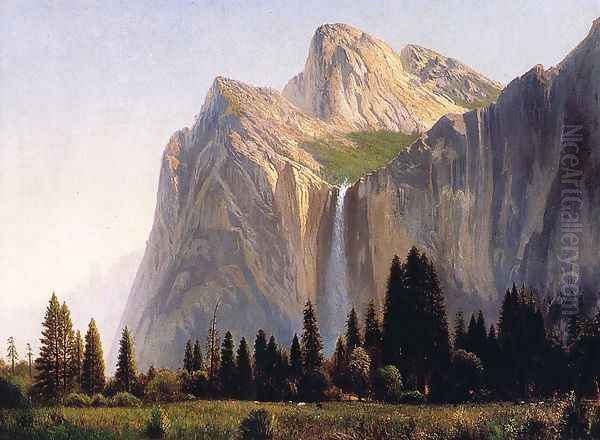 Bridal Veil Falls, Yosemite Oil Painting by Gilbert Davis Munger