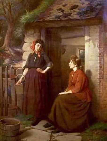 Village Gossip Oil Painting by William Henry Midwood