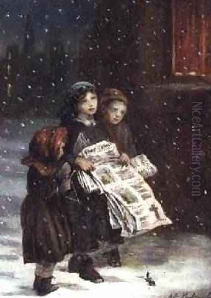 Carols for Sale Oil Painting by Augustus Edward Mulready