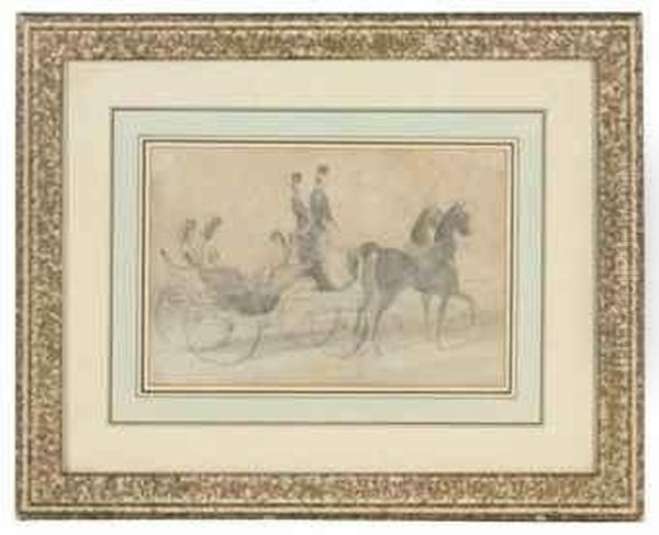 Elegant Ladies In A Horse And Carriage Oil Painting by Constantin Guys