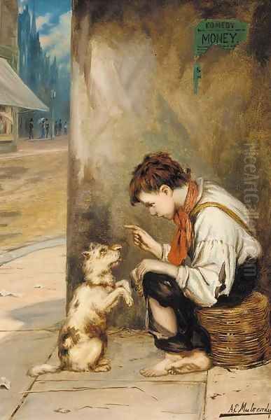 New tricks Oil Painting by Augustus Edward Mulready