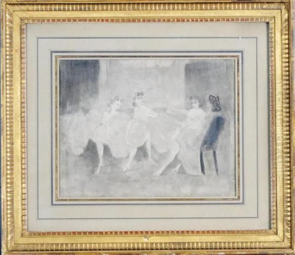 Dancers At A Barre Oil Painting by Constantin Guys