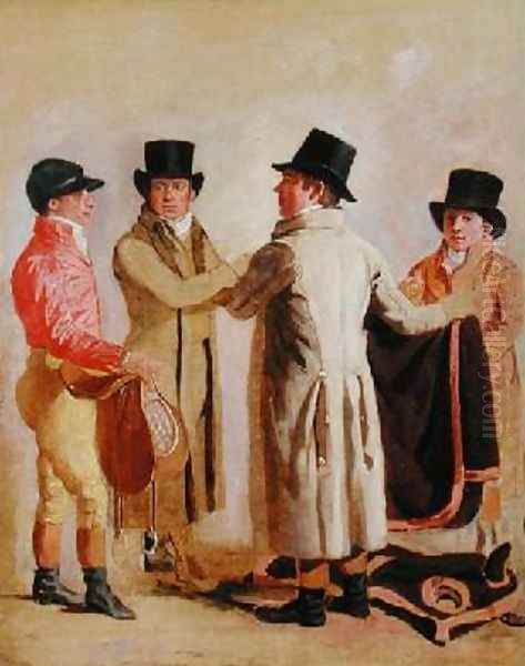 Frank Buckle John Wastel Robert Robson and a Stable Lad Oil Painting by Benjamin Marshall