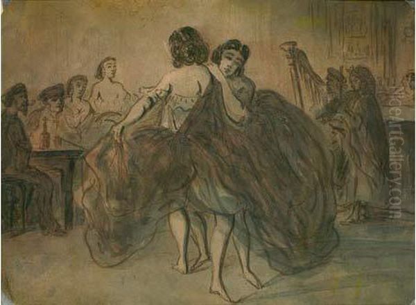 Deux Danseuses Dans Un Cabaret Oil Painting by Constantin Guys