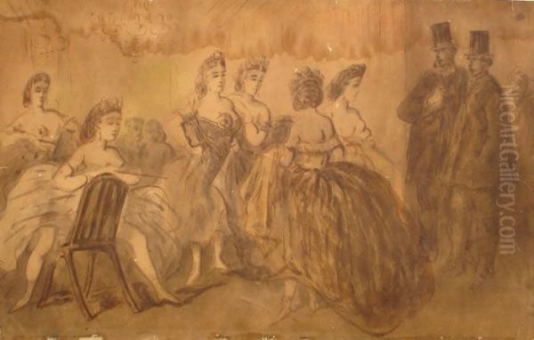 Danseuses Et Elegants Oil Painting by Constantin Guys