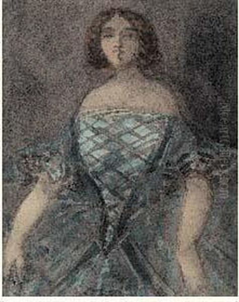 Femme Au Corset Lace Oil Painting by Constantin Guys