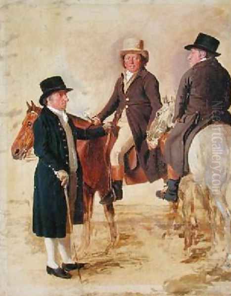 Three Worthies of the Turf at Newmarket Oil Painting by Benjamin Marshall