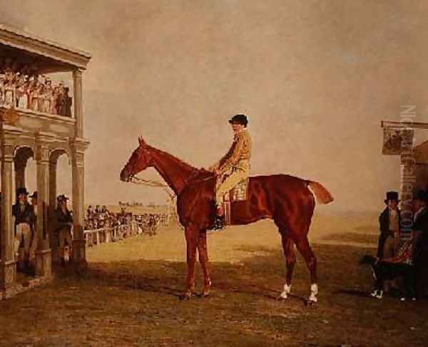 Lt General Thomas Grovesnors Chestnut Filly Defiance 1813 Oil Painting by Benjamin Marshall