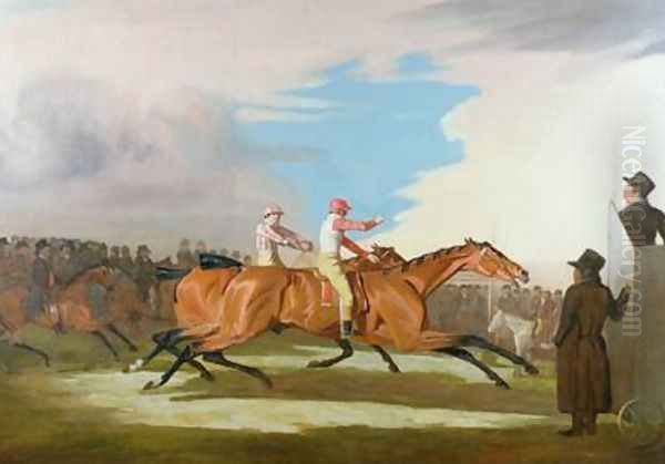 Match between Colonel Henry Mellishs Eagle and Sir Charles Bunburys Eleanor Oil Painting by Benjamin Marshall