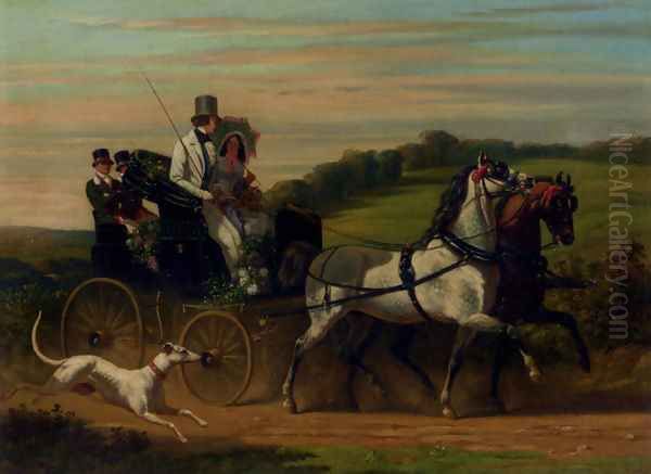 The Carriage Ride Oil Painting by Henri D'Annecy (Comte De) Montpezat